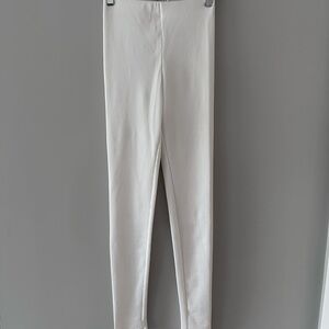 White Ribbed Leggings